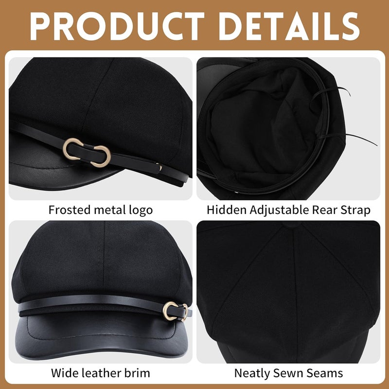 Busnos Newsboy Hats for Women and Men Beret Women's Hats & Caps Fall and Winter Womens Hat y2k Hat Women's Octagonal Cap - Image 3